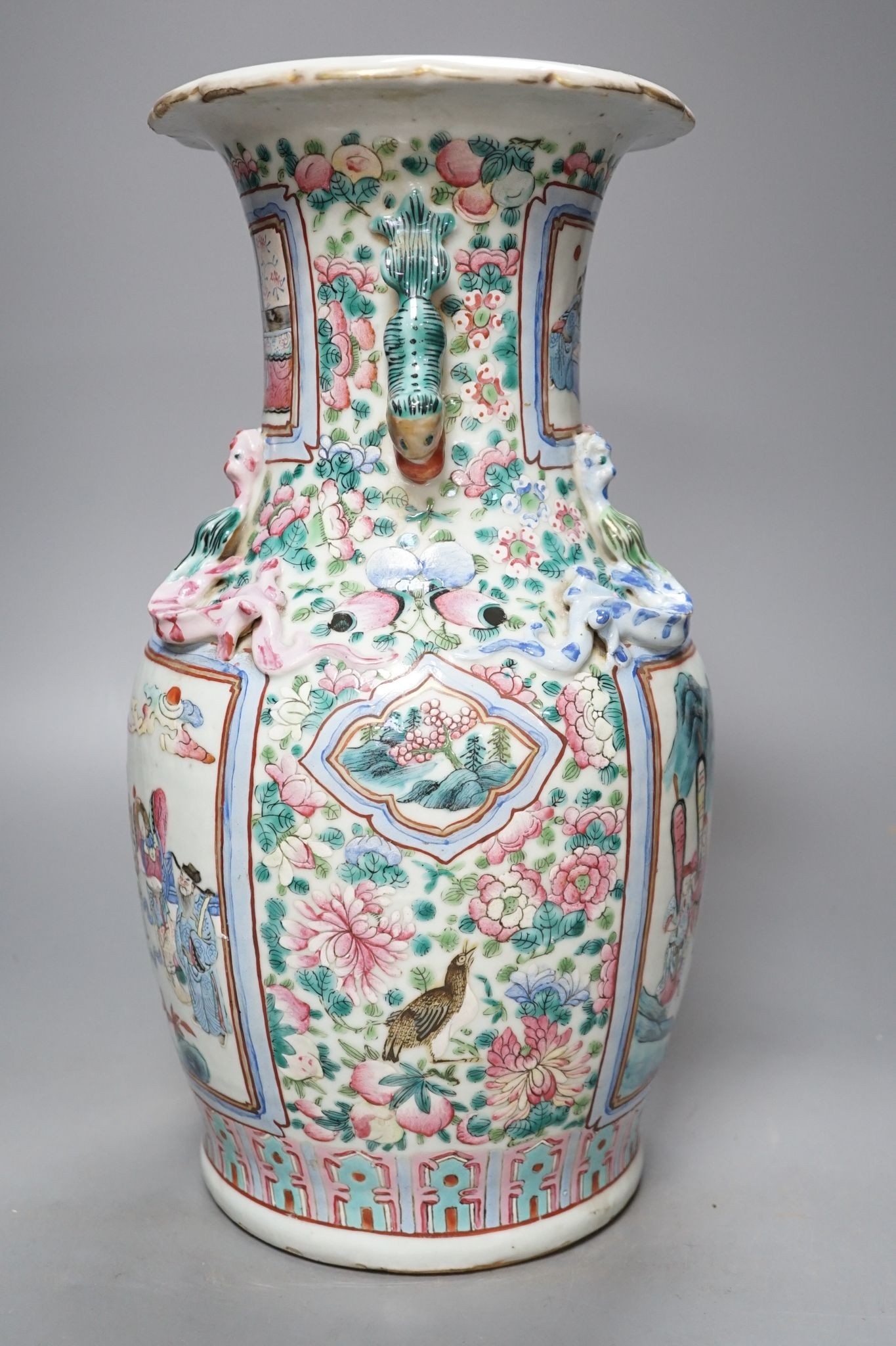 A 19th century Chinese famille rose vase 36cm